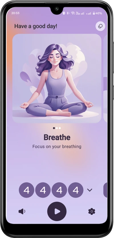 BRET breathing practice screens